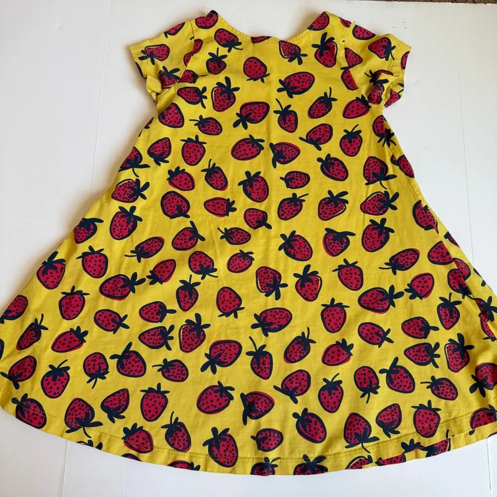 Hanna Andersson Yellow Strawberry Play All Day Dress 6-7 120cm - Picture 7 of 7
